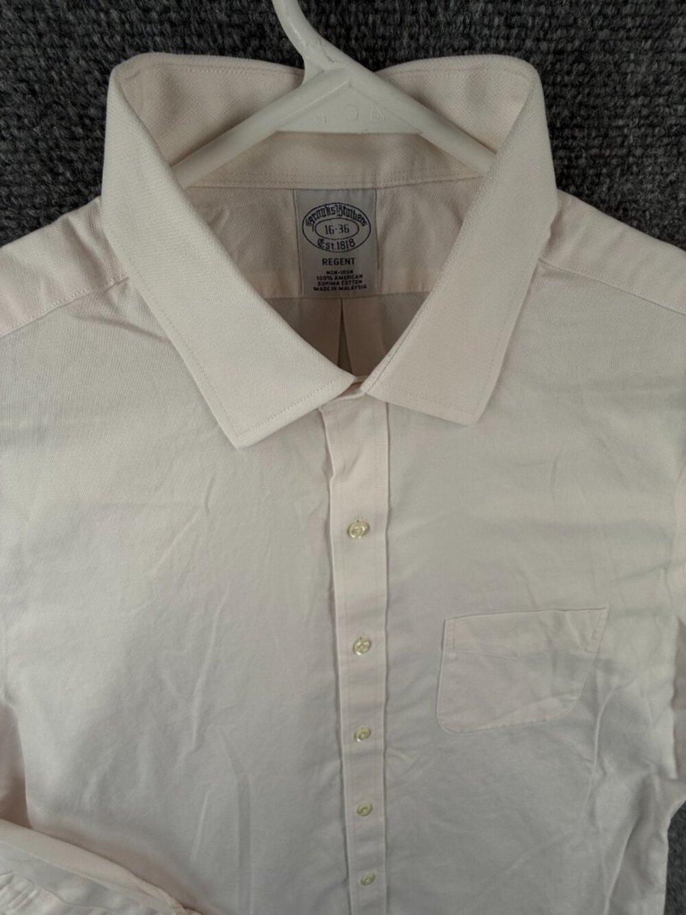 Brooks Brothers Non Iron Long Sleeve Button Up Shirt Men Pink 16 36 Regent